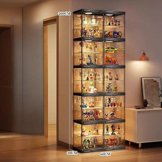 Handmade Display Cabinet, Decorative Model, Building Block Storage Box, Transparent Lego Layered Toy Rack for Household Use