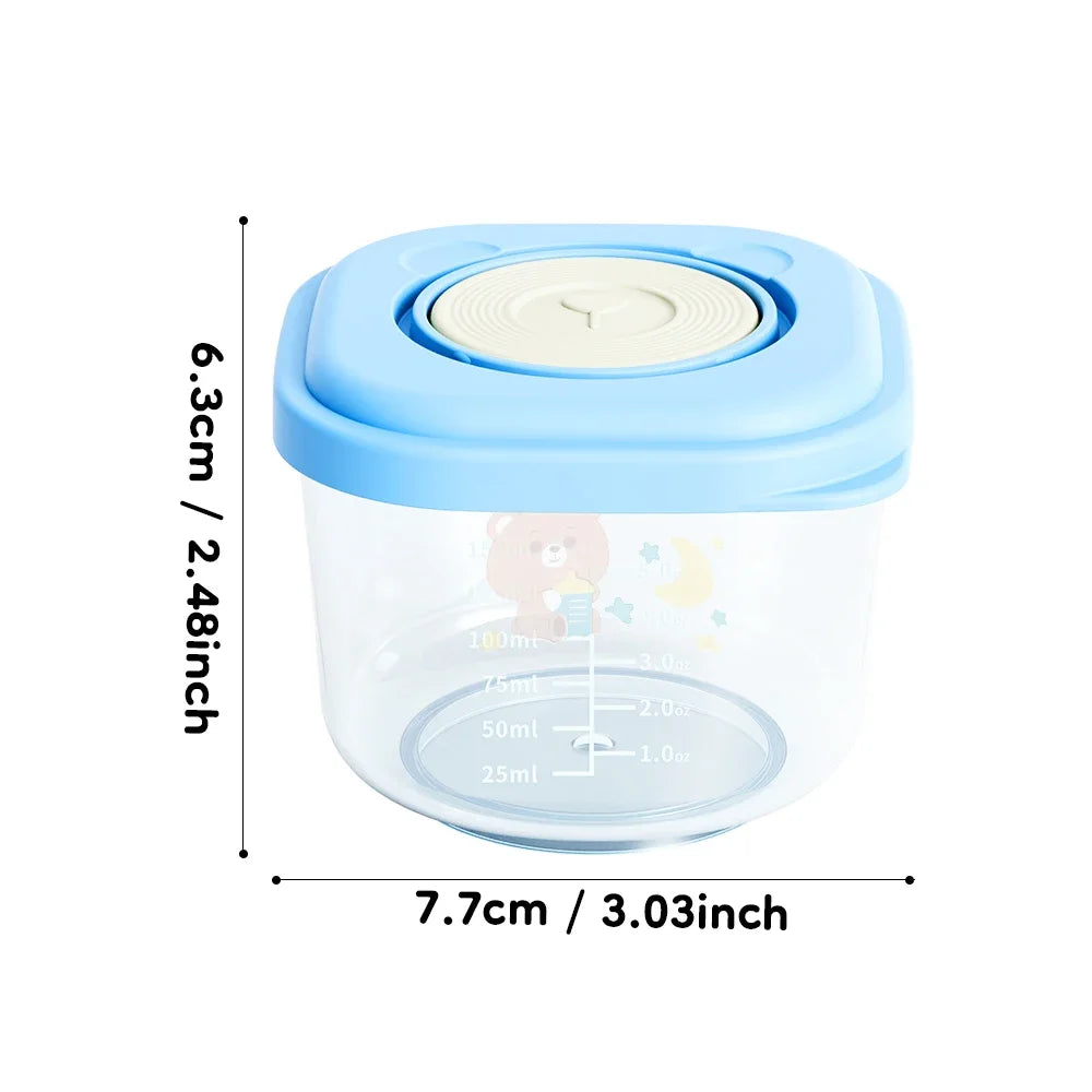 4pcs 150ml Cartoon Baby Food Containers Safe PP Material Heated And Refrigerated Feeding Boxes with Measurement Scale Lines