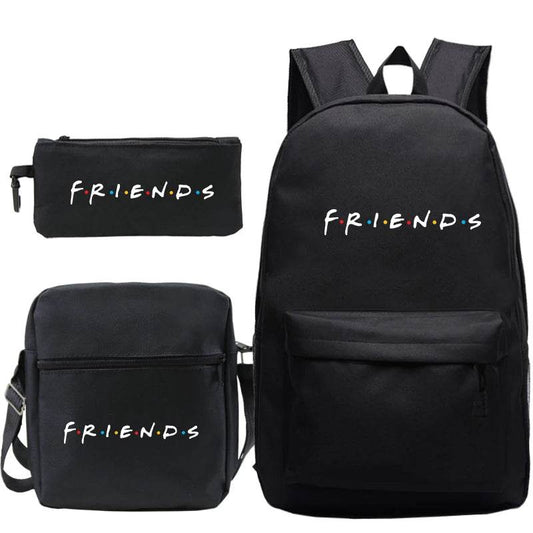 3 Pcs Set Backpack Girls Boys Mujer TV Friends Print Backpacks Fashion School Bags Teenage Friends Knapsack Children Book Bags - AIAZ