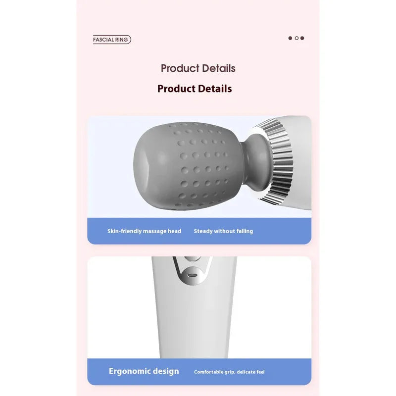 Deep Tissue Massage Gun USB Rechargeable Portable Full Body Muscle Massage 5-speed Adjustable Fascia Gun Pink and Black