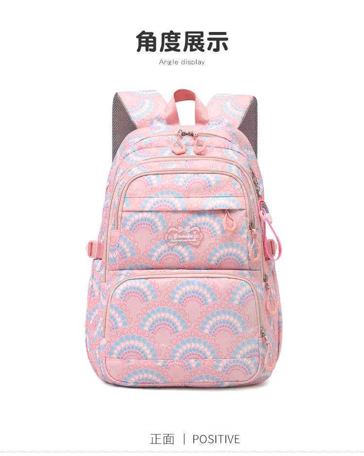 School Bags Girls Casual Travel Backpack Children Middle School Students Backpacks Business Oxford Waterproof Rucksack No Wheel - AIAZ