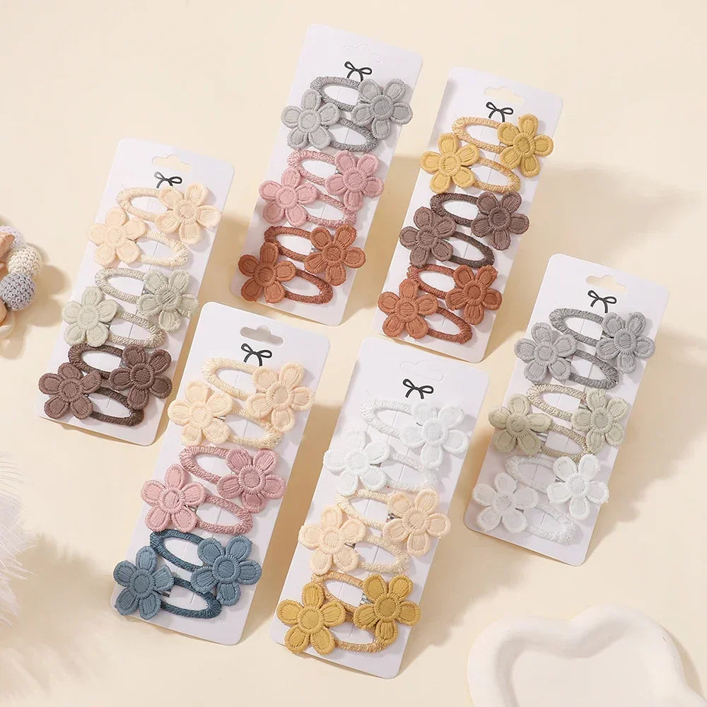 BABY BOWS 6Pcs Daisy Flower Hair Clips for Baby Girls Lovely Hair Bang Side Clip Hairpins Barrette Ins Kid Hair Accessories