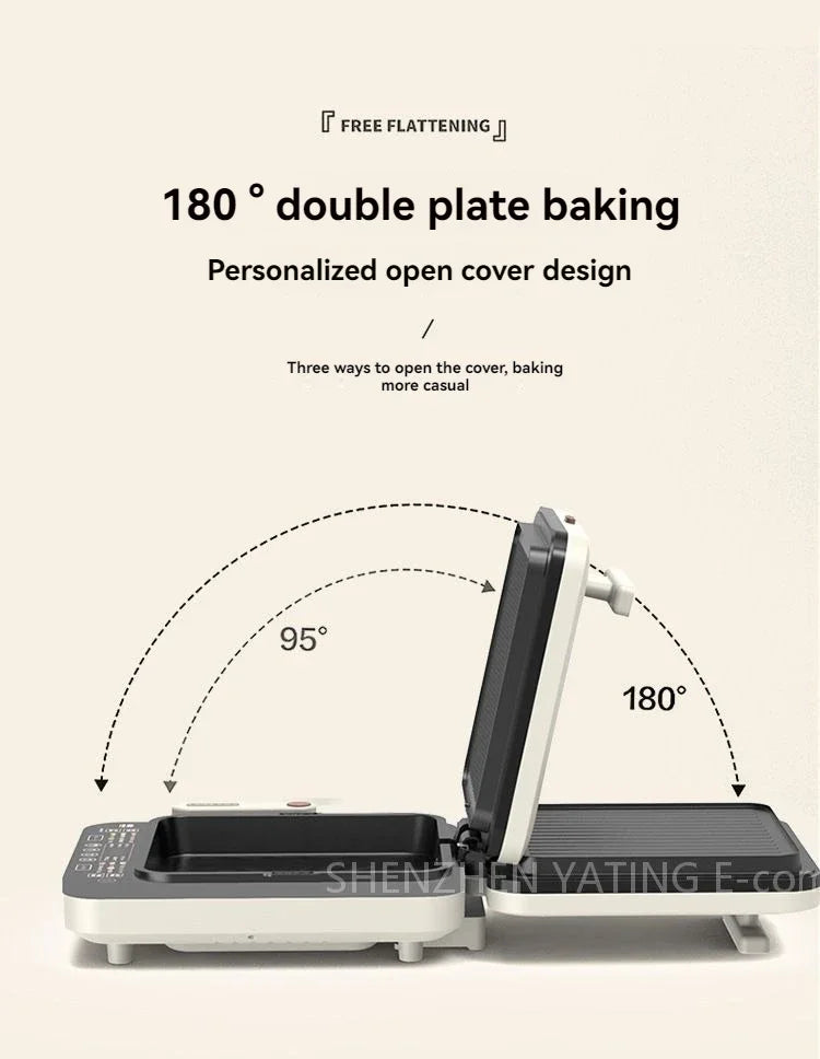 Home Appliance The Upper And Lower Plates Of The Electric Baking Pan Can Be Disassembled And Washed To Deepen The Plate