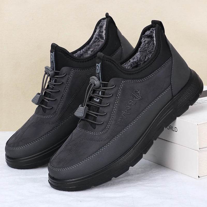 2025 New Winter Men Lace Up Snow Boots Warm And Cold Proof Comfortable And Soft Waterproof And Anti Slip Waterproof And Anti Sli - AIAZ