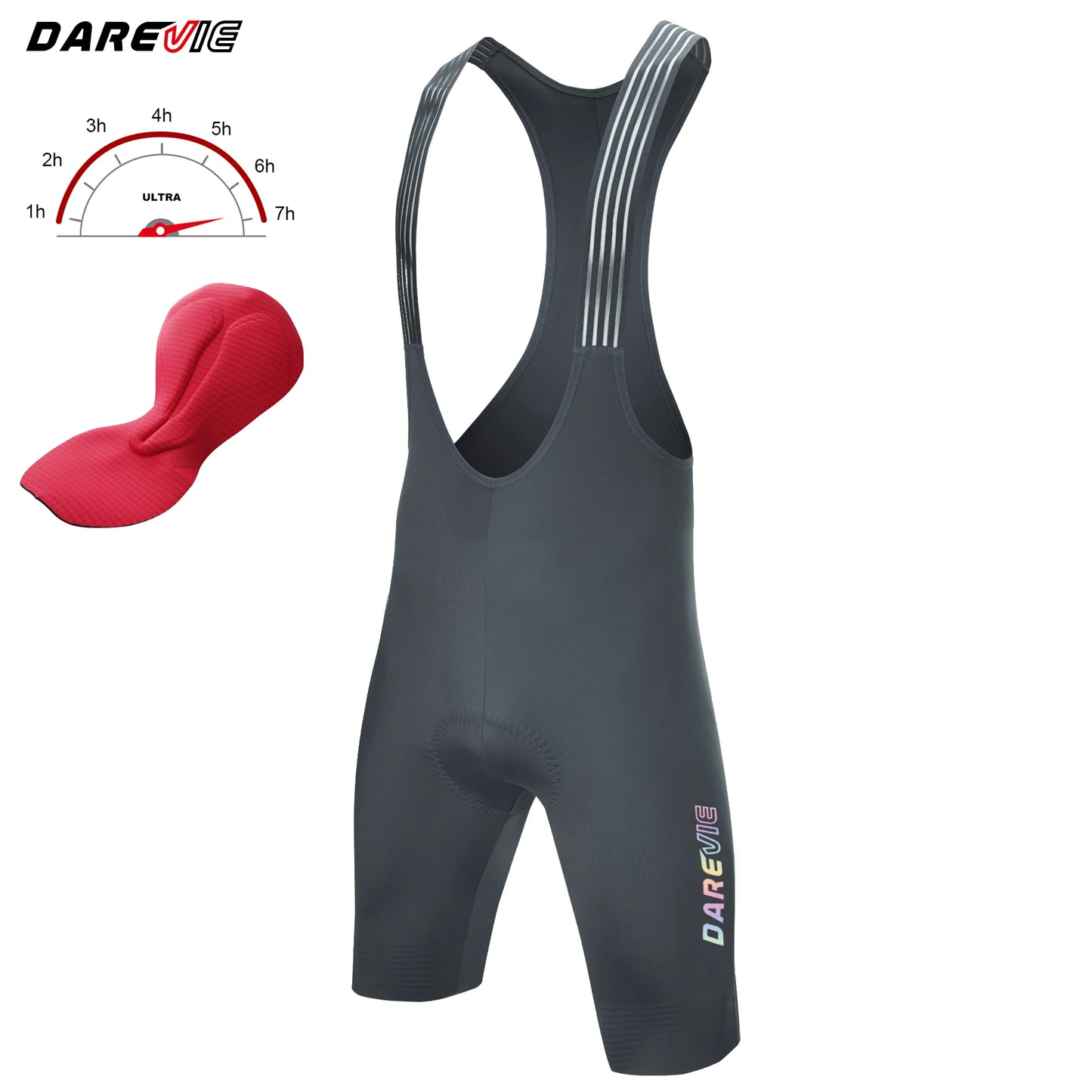 DAREVIE Cycling Bib Shorts Seamless 4.0 Italy ELASTIC-INTERFACE Pad Cycling Shorts Diamond Leg Gripper Men's Bretelelle Shorts