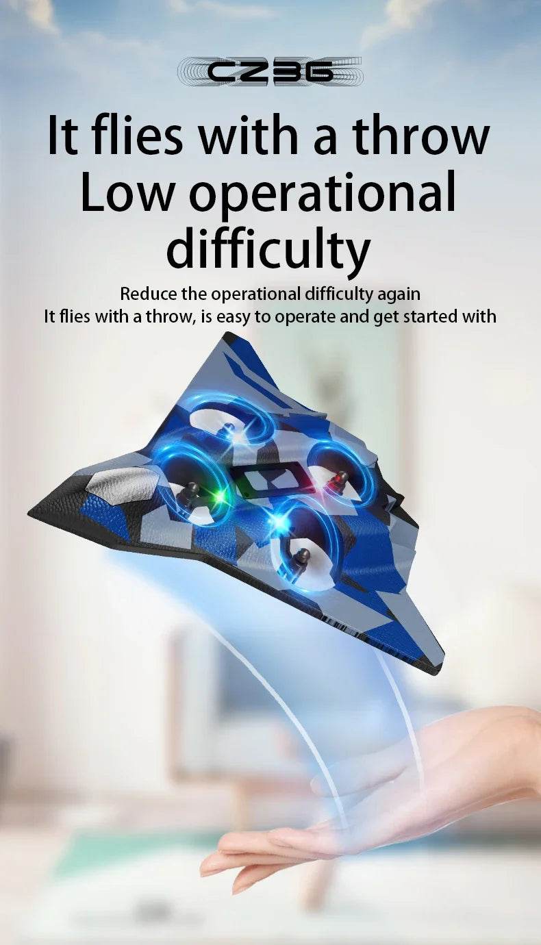 RC Aircraft EPP Foam Stunt Glider Electric Fighter Remote Control Airplane Fall Resistant Plane Toys for Boys Kids CZ01 CZ63 - AIAZ