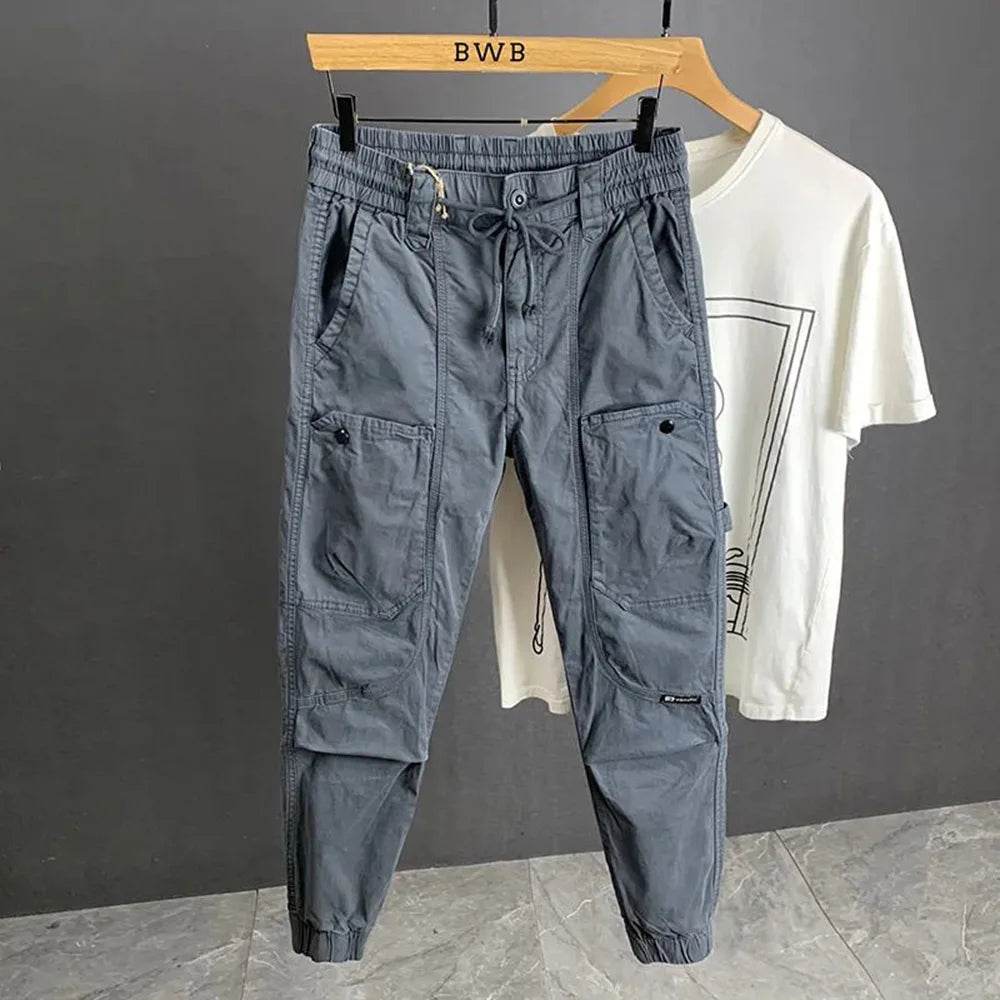 Mens Trousers Summer Cargo Pants Retro Streetwear Pockets Jogger Pants Casual Harem Trendy Fit Daily Thin Men's Clothes 2024 - AIAZ