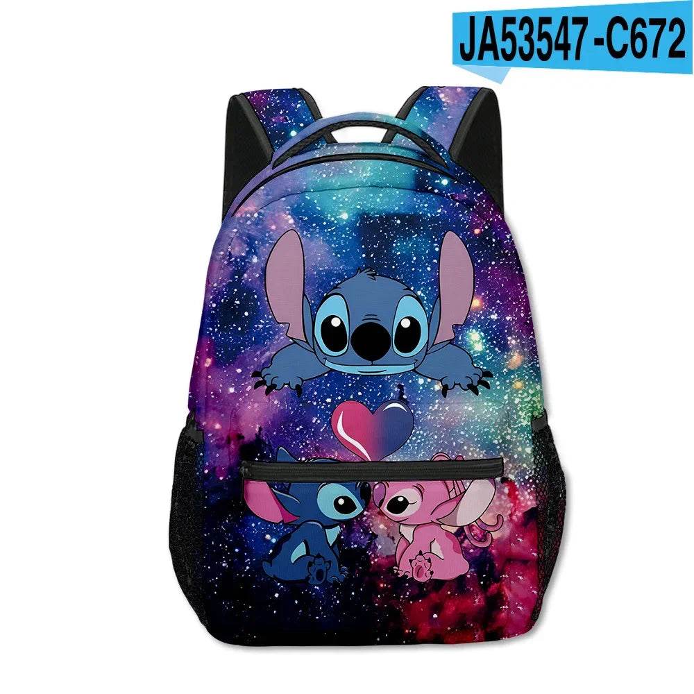 Stitch Primary School Student Anime Backpack Cartoon Large Capacity School Bag Printing Anime Kawaii Cartoon School Bag Mochila - AIAZ