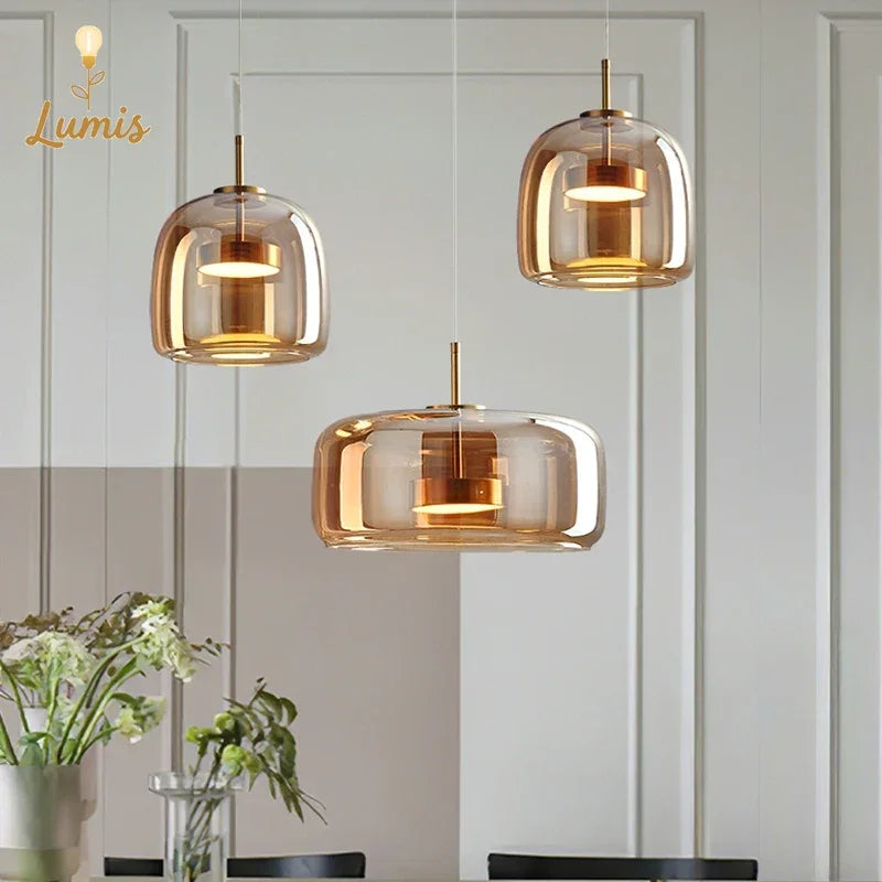 Nordic Glass Restaurant Pendant Lamp Simple Bar Hanging Lamp Dining Room Table  Ceiling Light