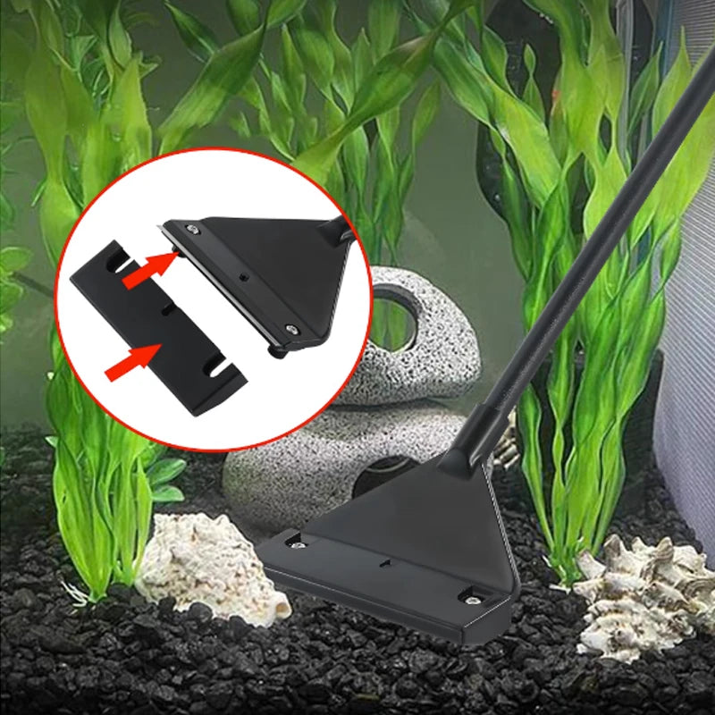 Aquarium flat sand algae removal dual-use glass Algae scraper stainless steel household cleaning to tools Fish tank accessories
