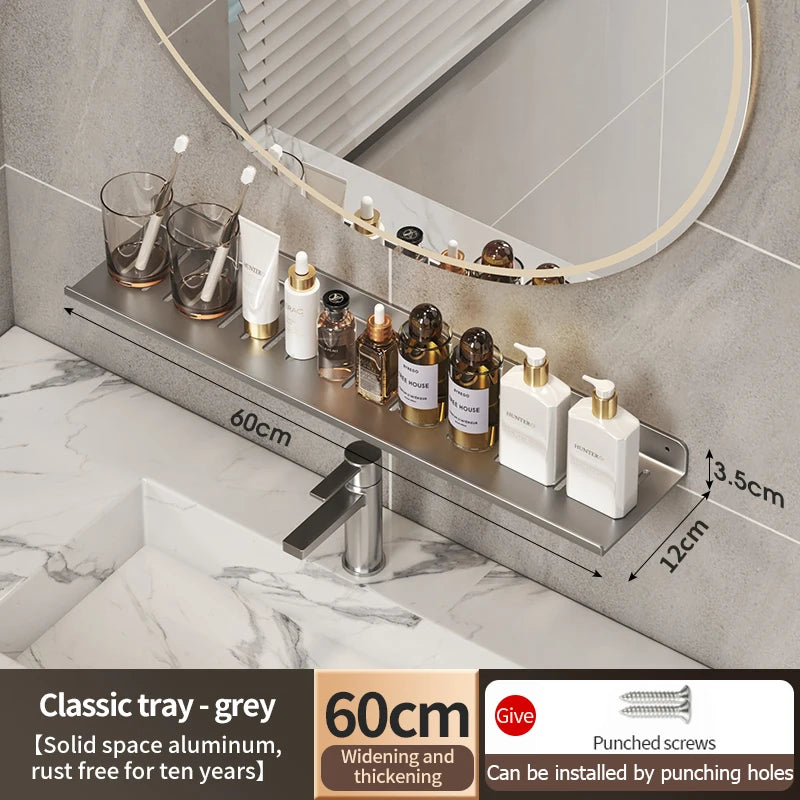 Faucet storage tray, bathroom storage rack, mirror front toilet, washbasin, washbasin, non perforated bathroom rack