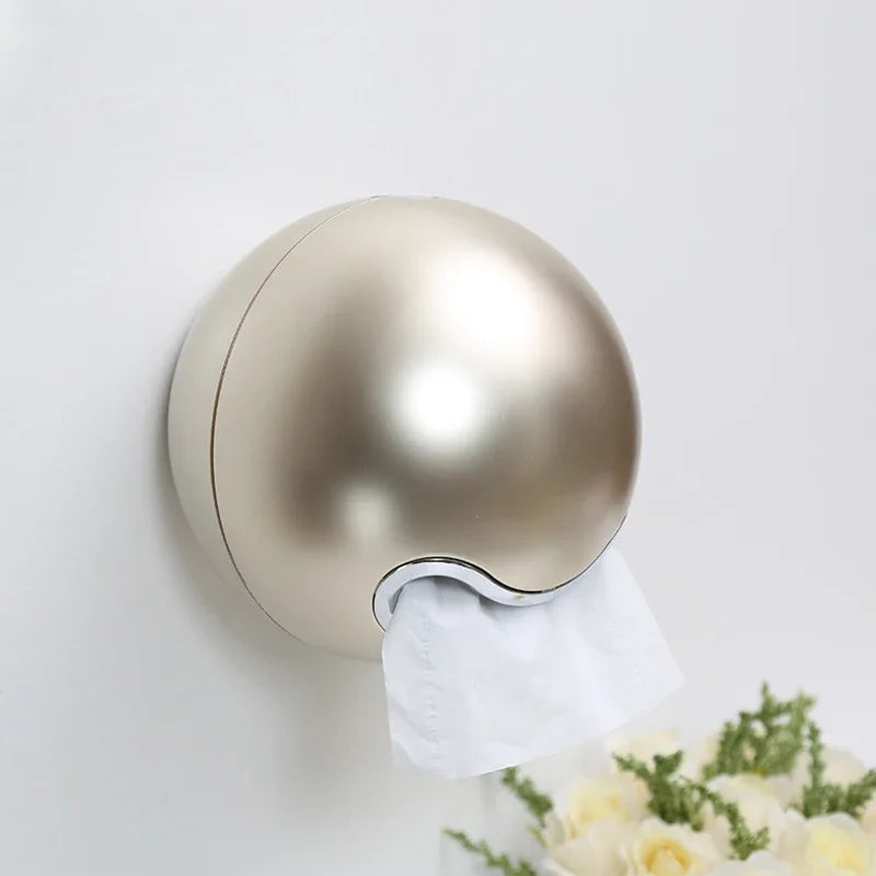 Golden Paper Holder Wall-mounted Toilet Brush Plastic Creative Toilet Paper Box Nordic Trash Can Waste Bins Bathroom Accessories