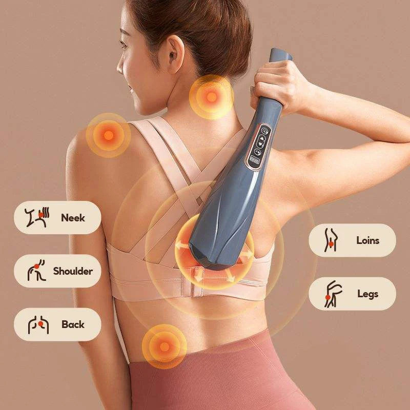 Portable Electric Back Massager Blood Circulation Massager Stick Vibration Hand Held Deep Tissue Massage Hammer