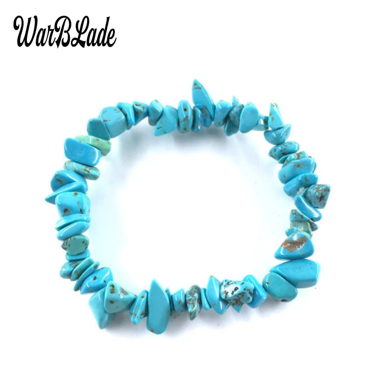 New Women Bracelets Bangles Natural Gem Stone Bracelet Irregular Stretch Chip Beads Nuggets Bracelets Bangles Crystal Wristband