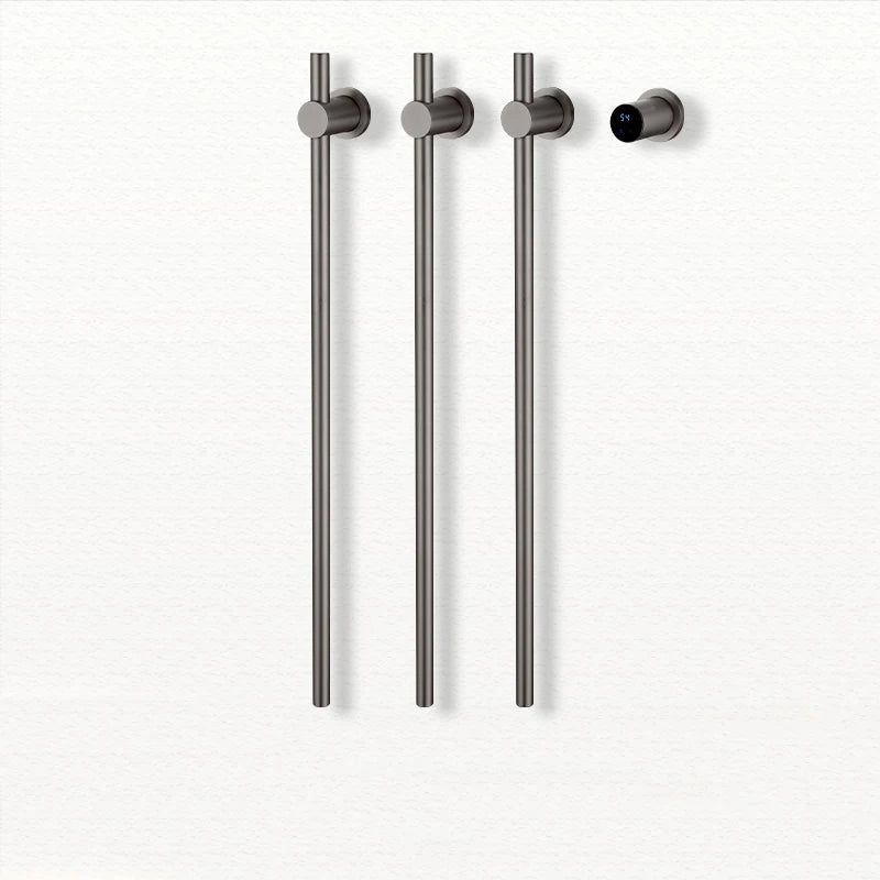 Smart Hidden Carbon Fiber Vertical Electric Heated Towel Rack Black Bathroom Bath Gray Dryer Rail Warmer Wifi Touch Control