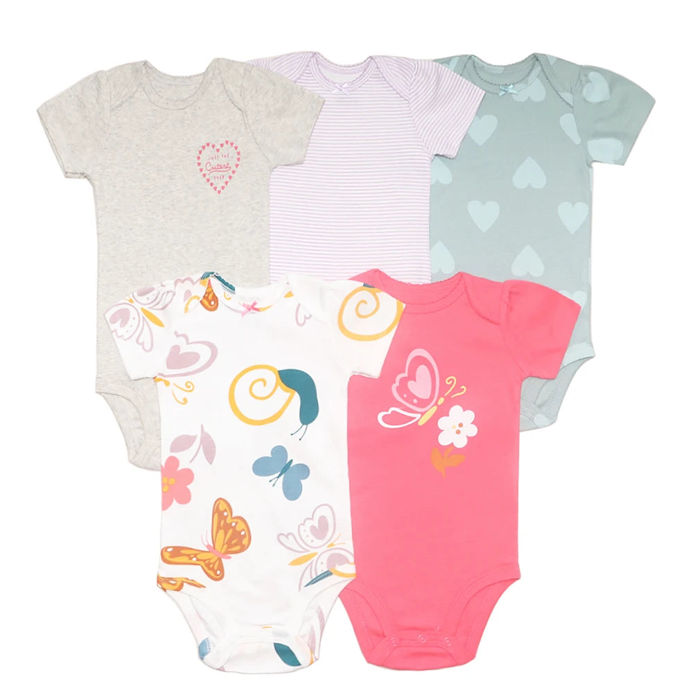 5pcs/lot Baby Bodysuit Fashion Girl Clothes Cotton Newborn Baby Boy Clothing Infant Body Baby Jumpsuit Cartoon Ropa Bebe