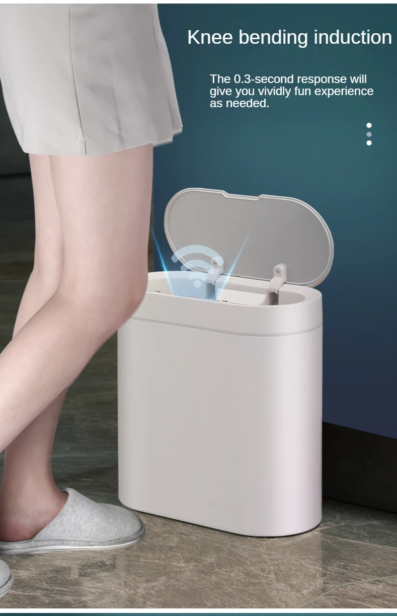 7L Trash Can Smart Sensor Trash Can Automatic Household Electronic Kitchen Trash Bin Toilet Waterproof Narrow Seam Sensor Bin