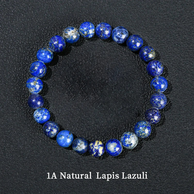 JD Natural Stone Lapis Lazuli Rock Quartz Amethyst Beads Bracelet for Women Men Reiki Healing Strand Bracelet Energy Jewelry