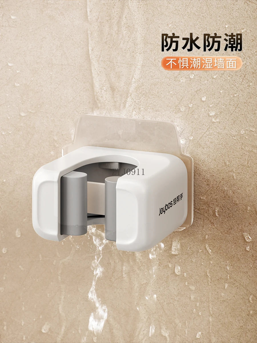 Mop wall hanging clip, no punching hook, bathroom, bathroom wall storage rack