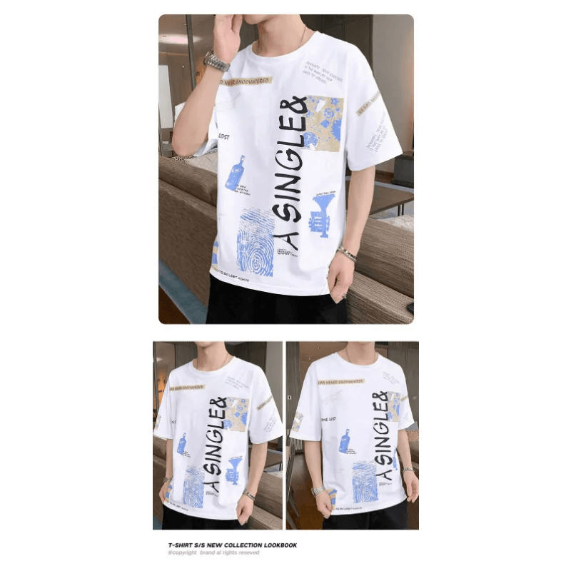 Trendy short-sleeved t-shirt youth quick-drying sports shorts three-piece summer men's casual thin student suit - AIAZ