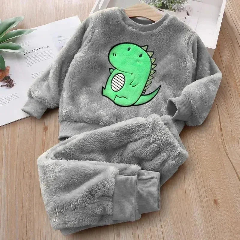 Children's Pajama Sets Bear Tops + Pants 2Pcs Kids Pajamas Winter Girl Clothing Sets 2 To 6Years Children Clothes Boys Sleepwear
