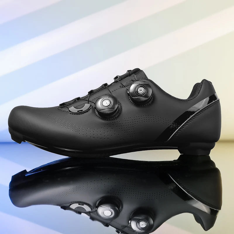 Breathable road cycling shoes for indoor and outdoor cycling, adjustable buckle closure, durable TPU sole, cycling accessories