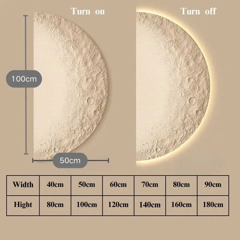 Remote Control Dimming Wall Painting Lamp Creative Minimalist Living Room Background Wall Decor LED Moon Painting Wall Lights