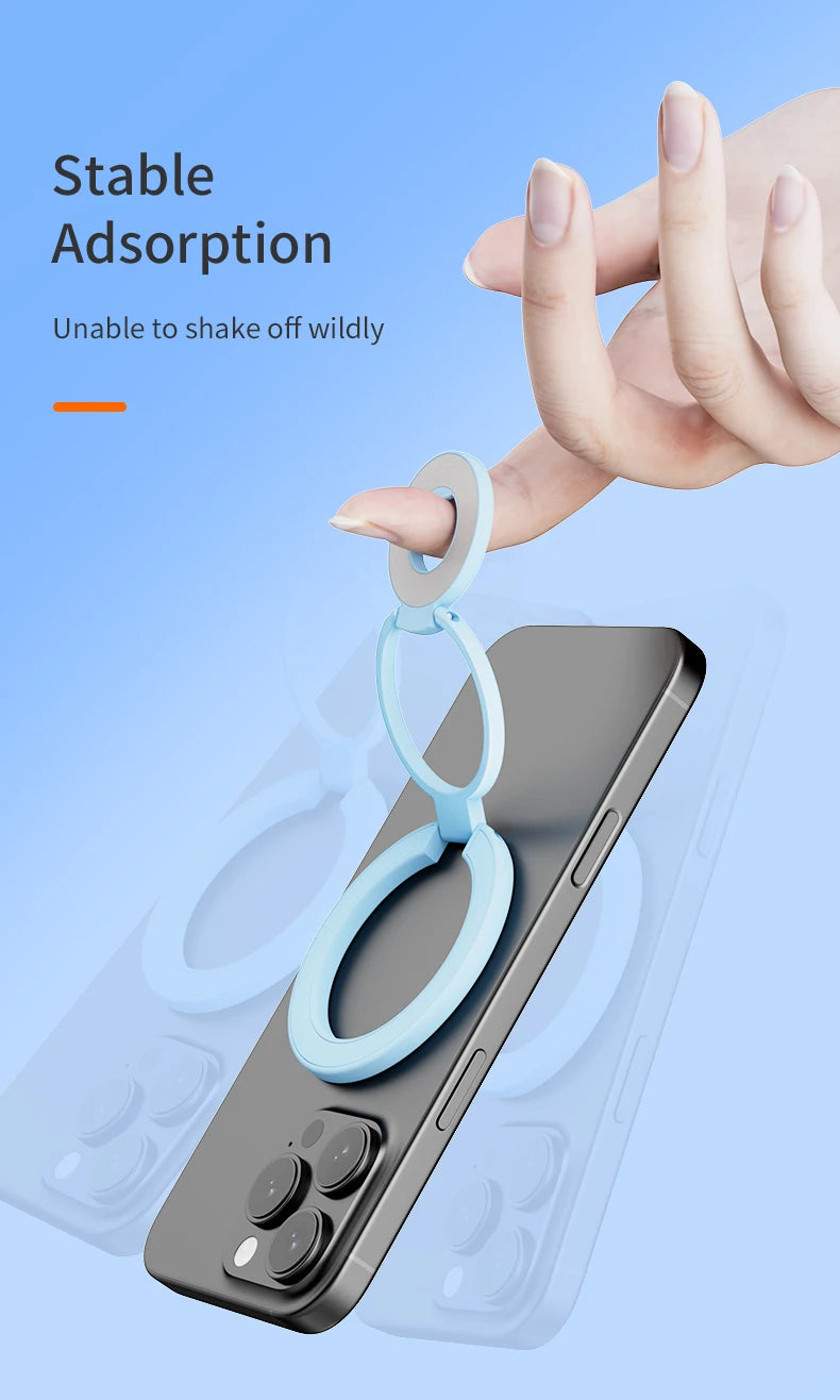 For MagSafe Double Sided Magnetic Phone Ring Holder Portable Folding Cellphone Stand Accessory Grip Bracket Support For iPhone