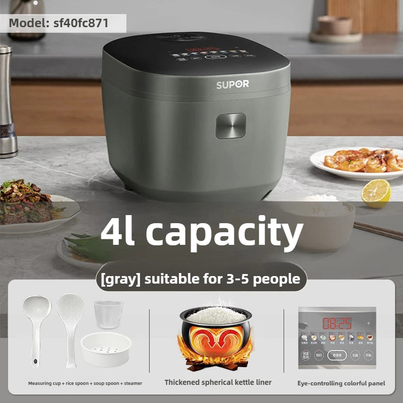New Rice Cooker Intelligent Multifunctional 4L Household Thick Kettle Rice Cooker Large Capacity Cooking Pot