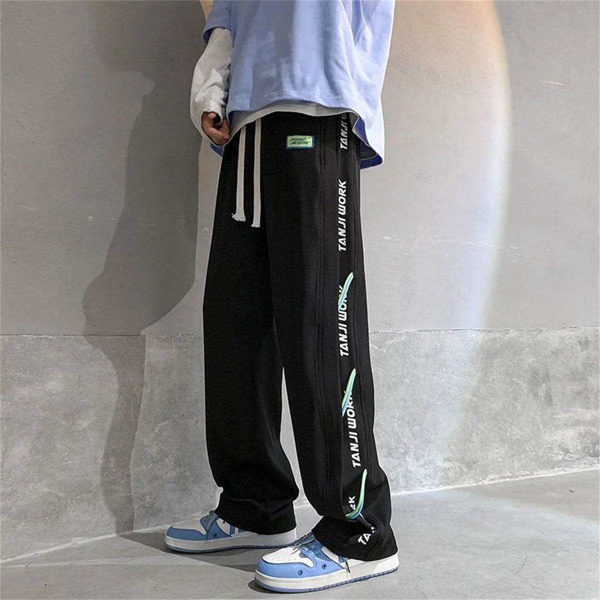 2025 New Fashion Trends Men's Casual Pants Processing Pants Thin Loose Oversized Elastic Breathable and Ventilated Pants - AIAZ