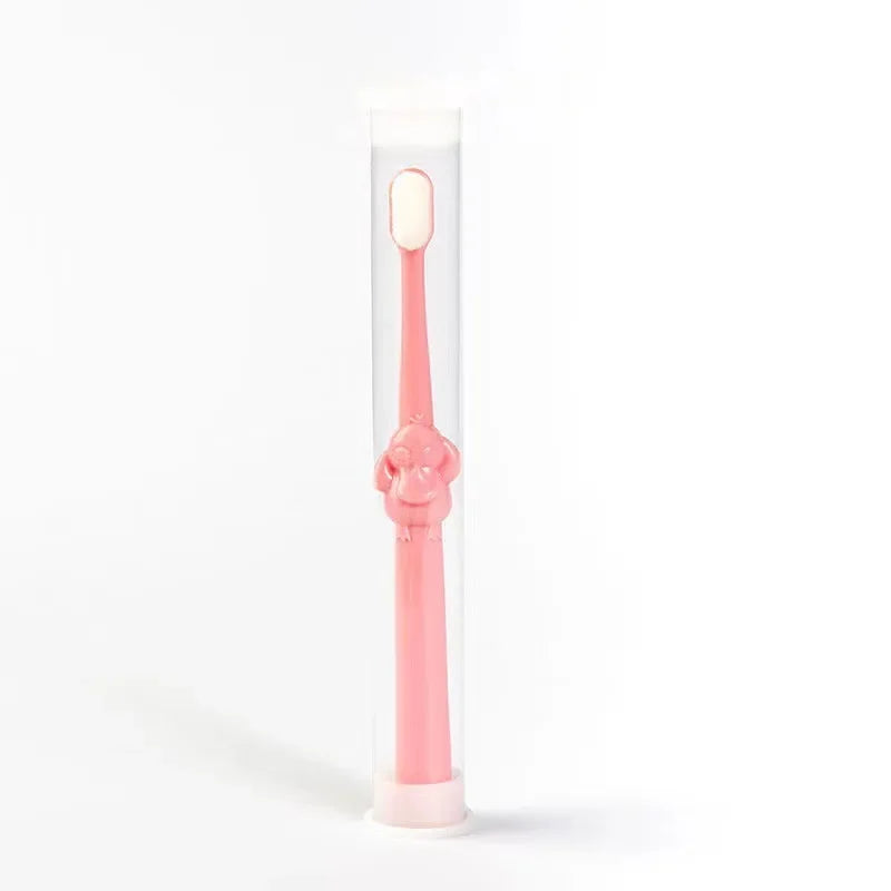 Baby Silicone Toothbrush Cartoon Handle Safety Suction Cup Toothbrush for Children Toddler Teeth Brush Dental Care 2-12 Years