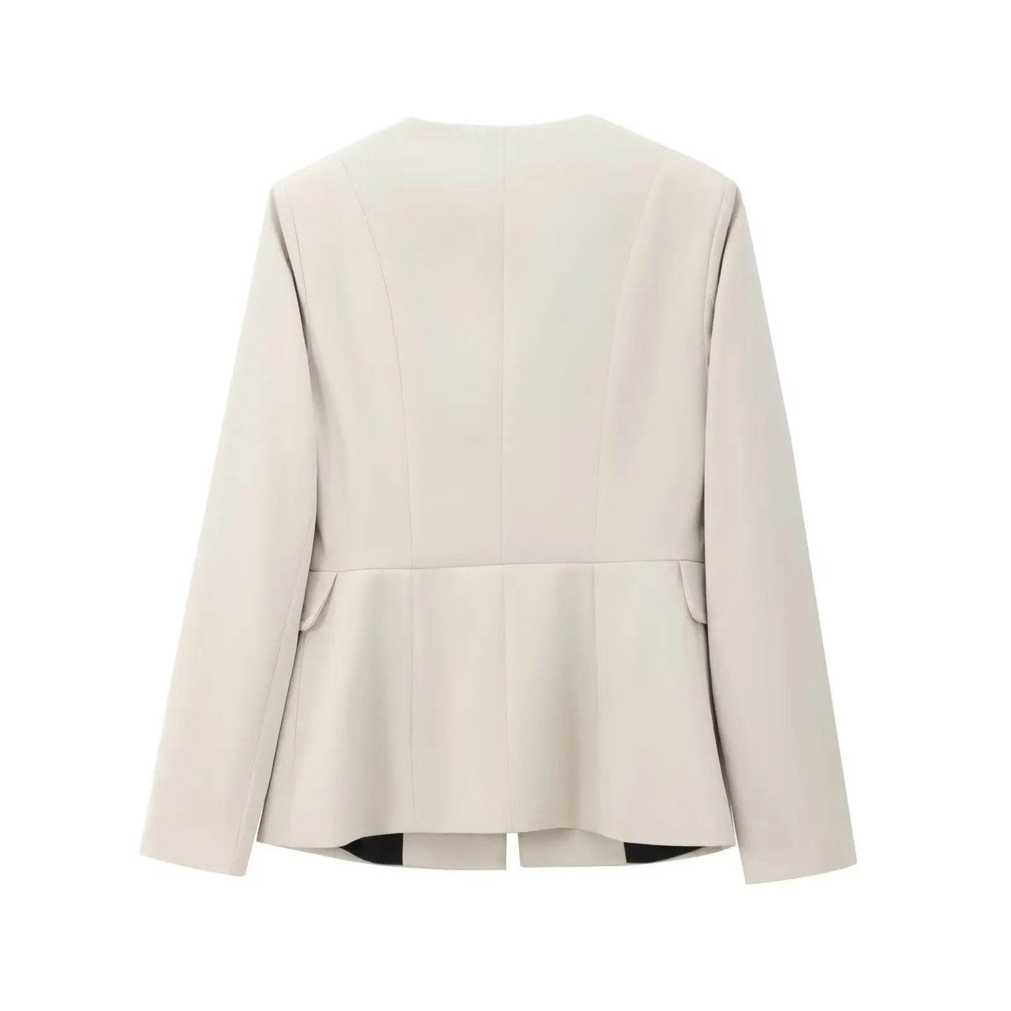 Women's Suit Set Business Formal Blazer & Pants Gold Button Jacket High Waist Straight Leg Office Wear Spring Wrinkle-Resistant - AIAZ