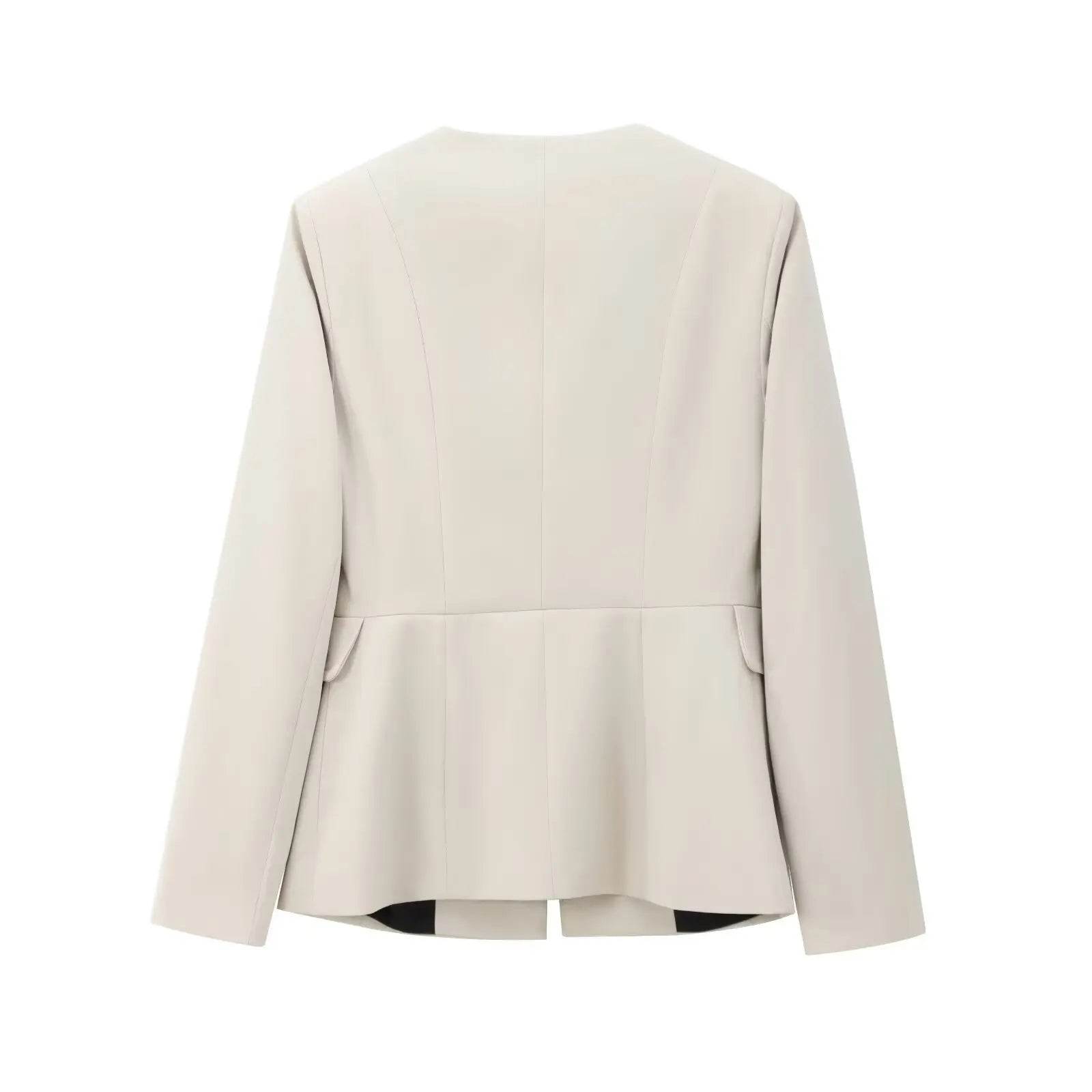 Women's Suit Set Business Formal Blazer & Pants Gold Button Jacket High Waist Straight Leg Office Wear Spring Wrinkle-Resistant - AIAZ