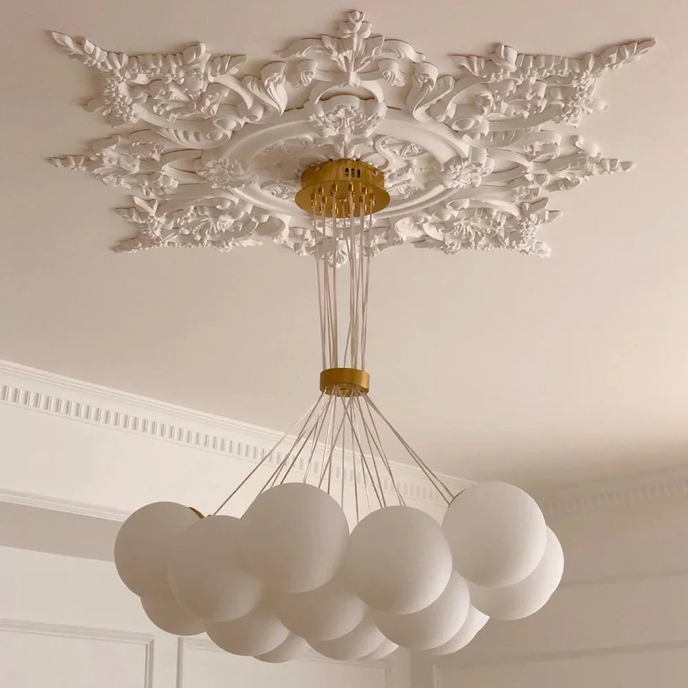 White PU lamp panel imitation gypsum resin PVC polyurethane construction home decoration decoration material disc foam