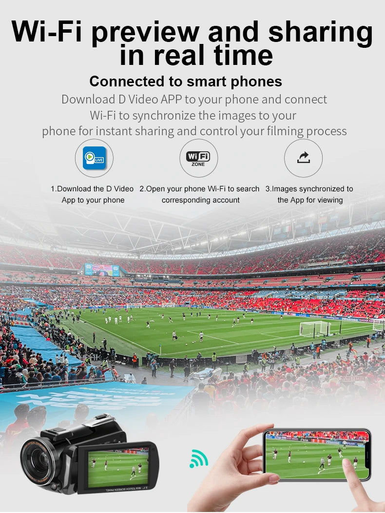 Live Streaming Camera 4K Digital Camcorder Ordro AC5PLUS 12X Optical Zoom for YouTube Vlog Church Wedding Videos Home Use