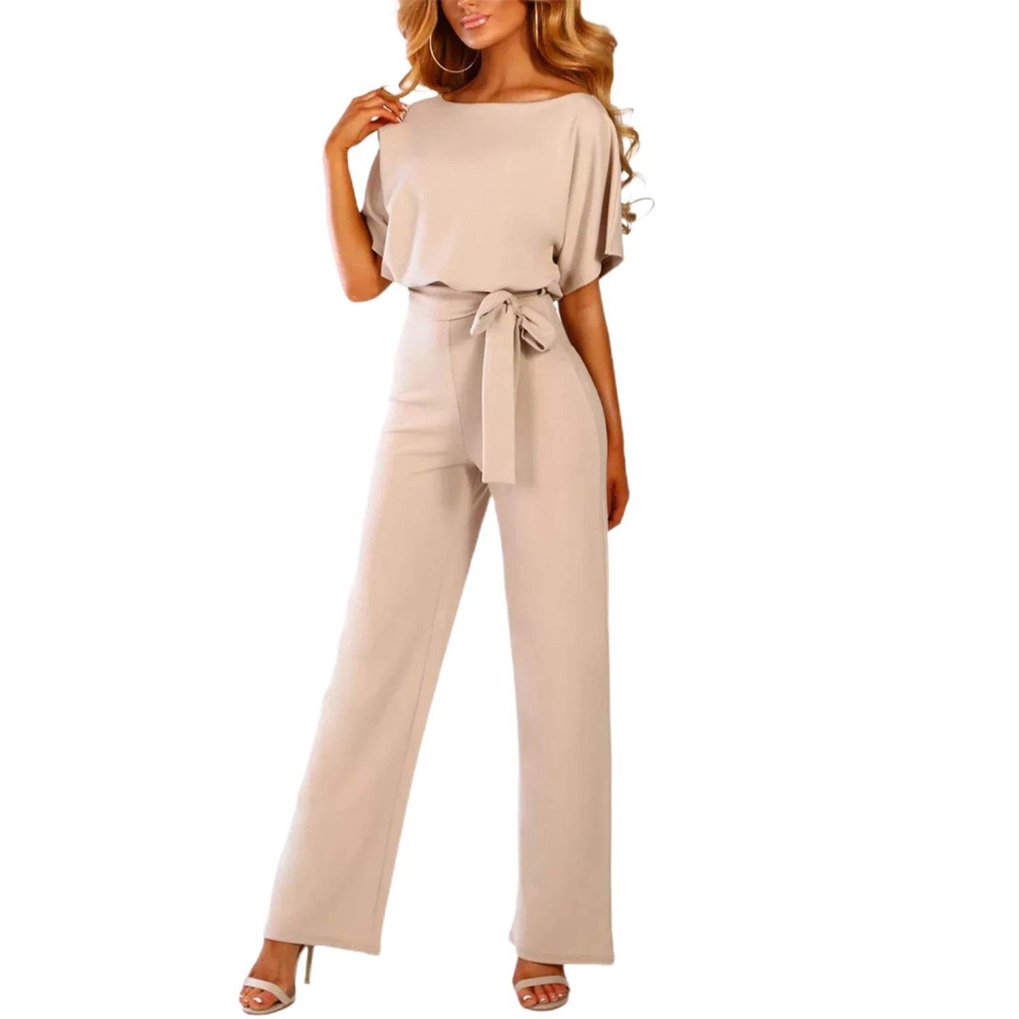 Women Sleeveless Long Jumpsuit 2025 Summer Wide Leg Pant Casual Waisted Tank Rompers Playsuit Office Lady Elegant Pocket Overall - AIAZ