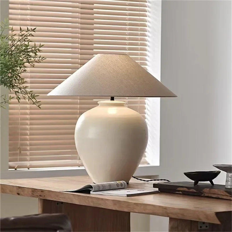ULANI Contemporary Ceramic Table Lamp American Retro Creativity Living Room Bedroom Study Villa Hotel Homestay Desk Light