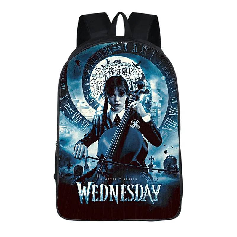 Wednesday Addams Backpack Wednesday School Bag with The Same Style Primary School School Bag Children's Backpack Meal Kit - AIAZ