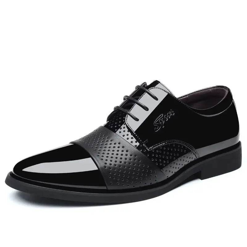 Business Men's Formal Shoes Official Leather Casual Social Shoe Male Black High Quality Fashion Gentleman 2024 Style Legitimate - AIAZ