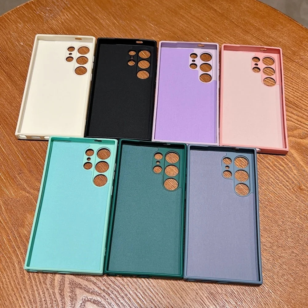 Official Liquid Silicone Shockproof Soft Case Samsung Galaxy S25 S24 S23 S22 S21 Ultra Plus S23 FE Solid Color Protection Cover