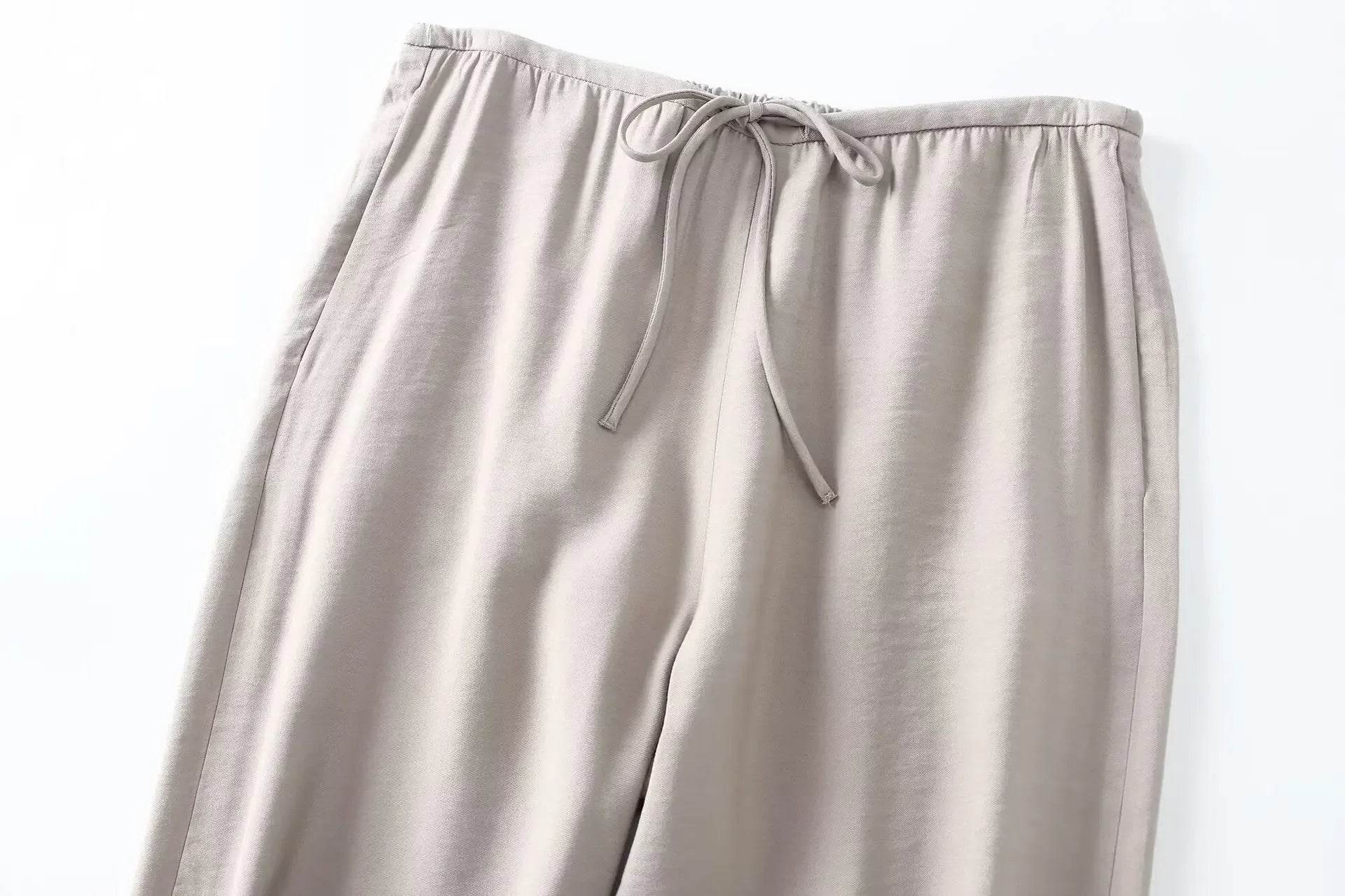 Pajama Style Pants Sets Women 2 Pieces Fashion Oversized Shirts Tops Trousers Women's Suit Two Piece Set Women Outfit - AIAZ