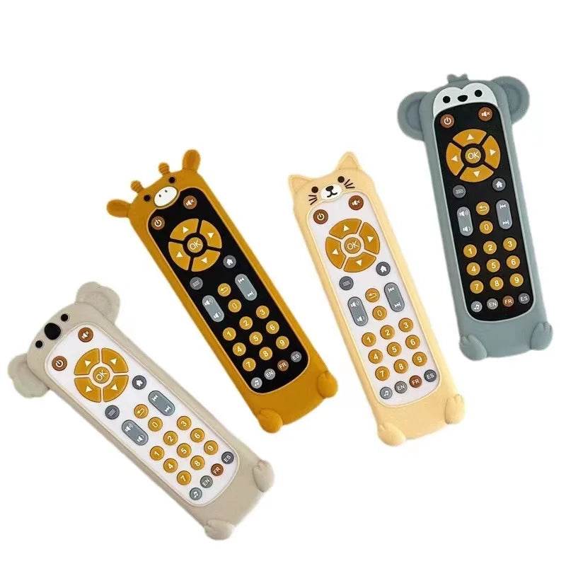 Baby Silicone TV Remote Control Cartoon Animal Children With Music Remote Control Early Education Cognitive Toys - AIAZ