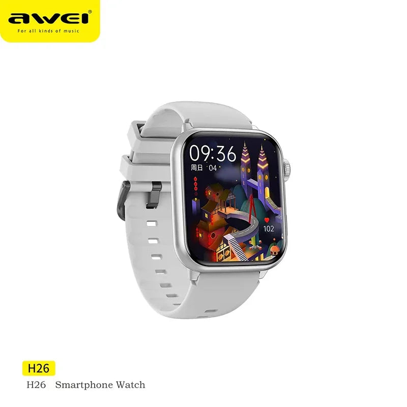 Awei H26 Smart Watch Men Answer Call 1.95inch Fitness Sport Tracker Bracelet Calculator Women Smartwatch Gift for Apple Android