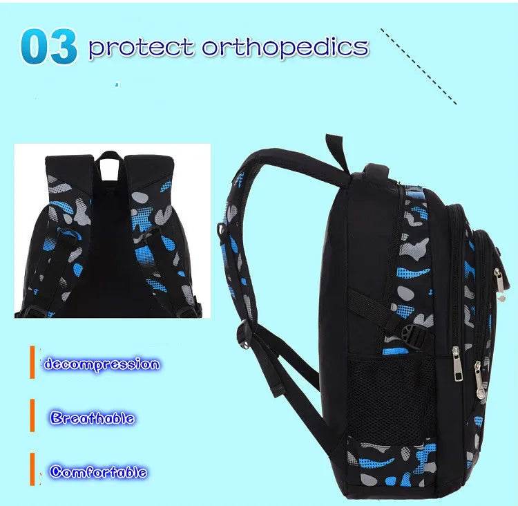 Kids backpack children School Bags For Boys orthopedic school Backpack Waterproof Primary Schoolbag book bag mochila infantil - AIAZ