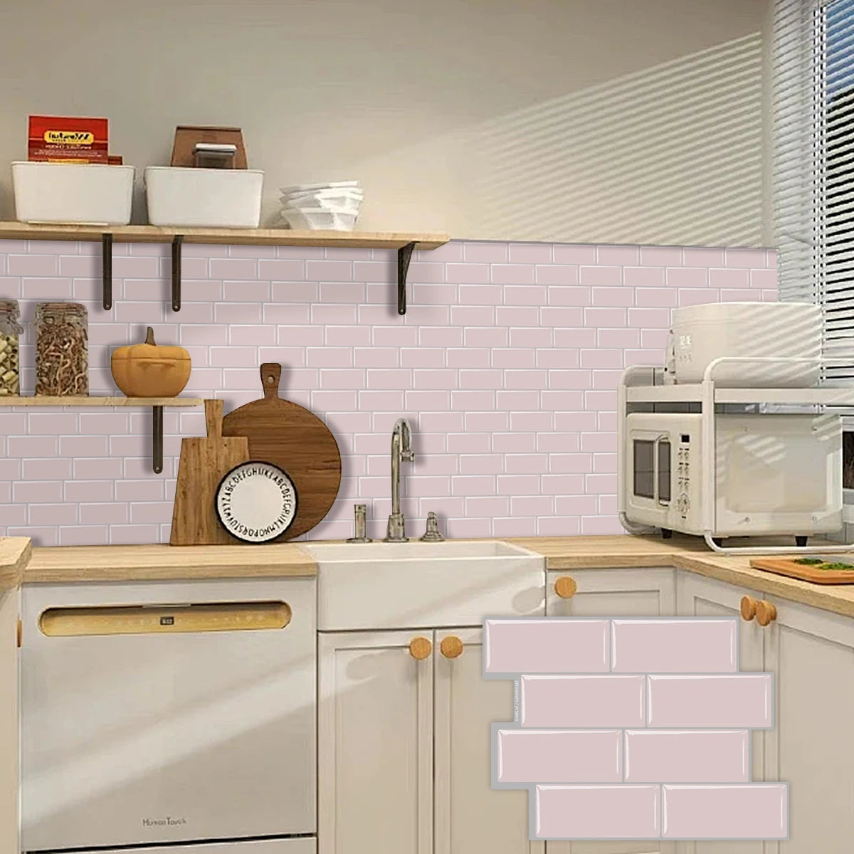 5/10/20pcs Peel And Stick Wall Tile, Waterproof Wallpaper For Living Room Kitchen，Interior Decorative 3D Wall Tiles