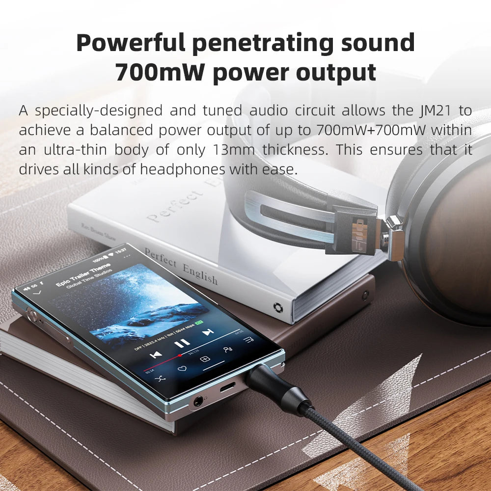 FiiO JM21 Android 13 Hi-Res Music Player MP3 with Snapdragon 680, Bluetooth WiFi USB DAC 12.5H Playtime