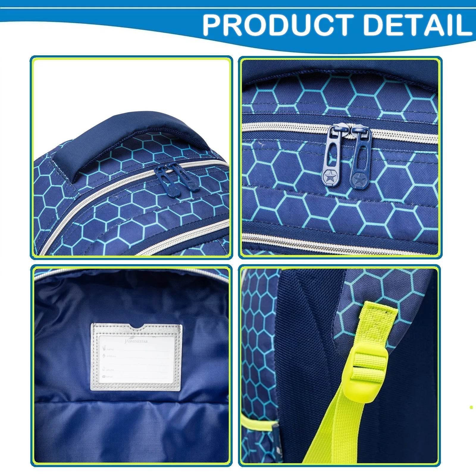 3PCS Boys School Backpack Set with Lunch Bag and Pen Case Durable Elementary Kids Bookbag Lightweight Mochila Back to School Bag - AIAZ