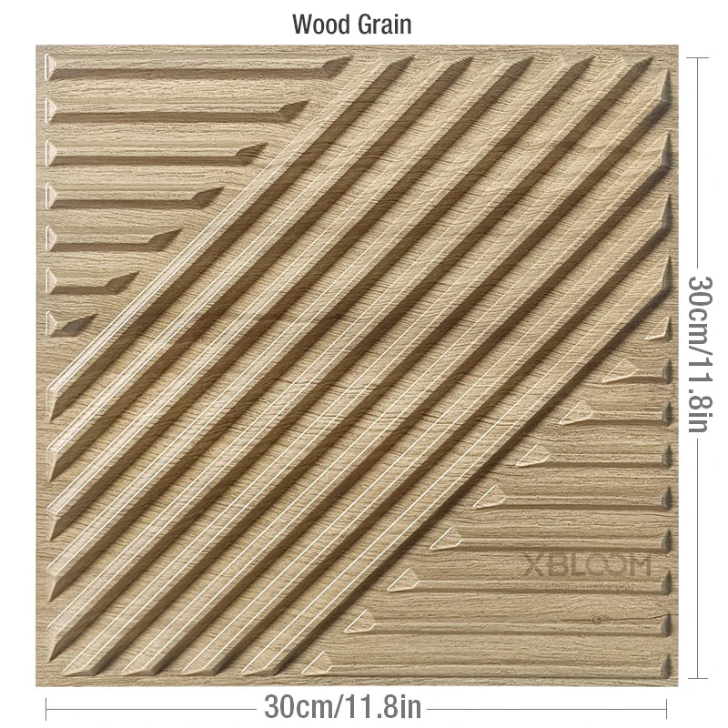 12 Pcs 30cm 3D wall sticker decorative ceiling living room Wood grain wallpaper waterproof 3D Wall panel bathroom kitchen Hotel