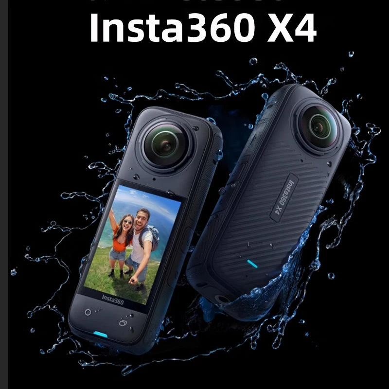 Insta360 X4 - 8K Waterproof 360 Action Camera, Waterproof, 4K Wide-Angle Video, Removable Lens Guards, Support Dropshipping