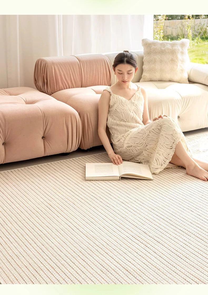 100% Cotton Carpet Living Room No Glue Health Kid Room Carpet Crawling Play Mat Minimalism Modern Bedroom Cloakroom Rugs Carpet